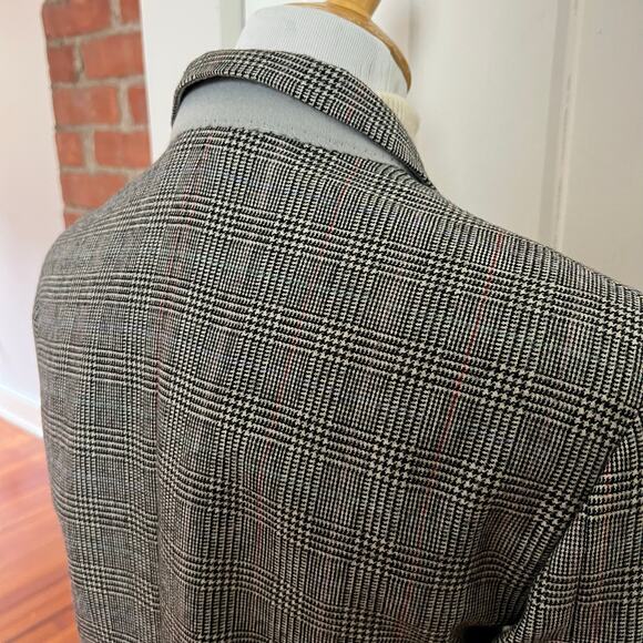 Vintage 70s Regent for Wallachs Wool Glen Plaid Double Breasted Blazer Womens 10 - Picture 5 of 10